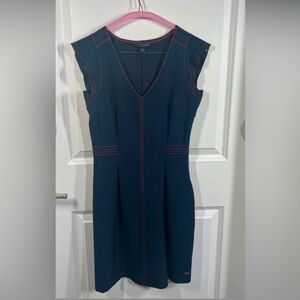 Tommy Hilfiger V neck short sleeves navy mini dress size 0